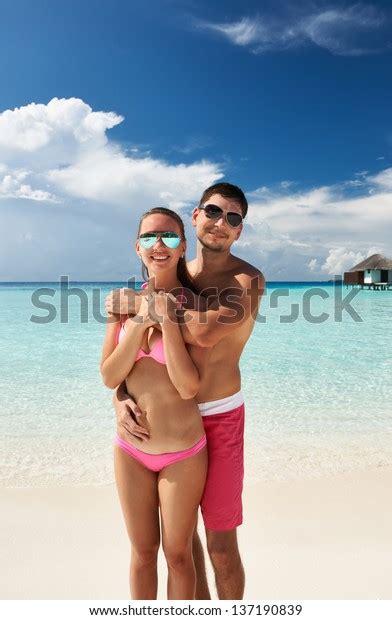 Couple On Tropical Beach Maldives Stock Photo Shutterstock