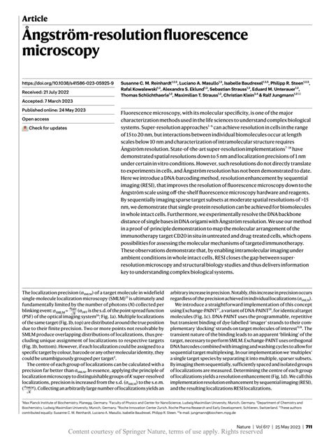 Pdf Ngstr M Resolution Fluorescence Microscopy