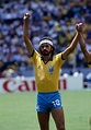 Socrates during a first round match of the 1986 FIFA World Cup against ...