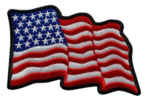 Waving Usa American Flag Embroidered Patch Iron On Sew On 40 X 30