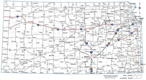 Large Detailed Highways And Roads Map Of Kansas State
