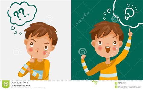 Children Thinking Stock Vector Illustration Of Answer