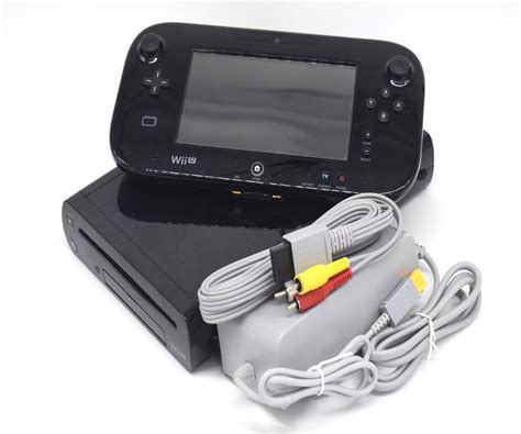 Nintendo Wii U Console 32gb Black Complete With Gamepad Premium Setup