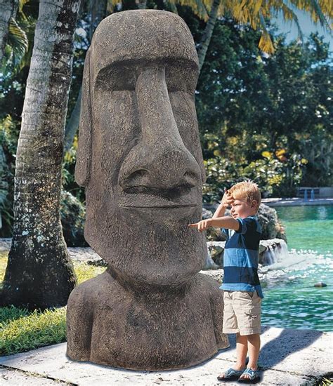 Massive Easter Island Moai Head Statue Stands 6 Feet Tall The