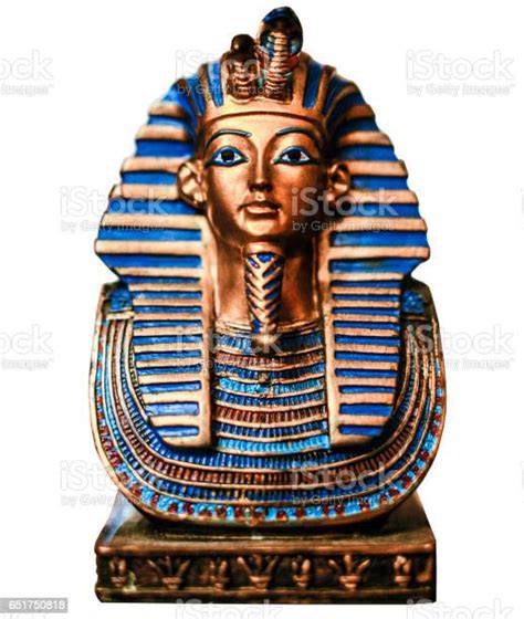 Egyptian Golden Pharaohs Mask Isolated On White Travel To Egypt Concept