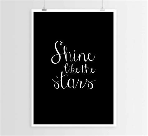 Shine Like The Stars Wall Art Print Black And White Printable Art