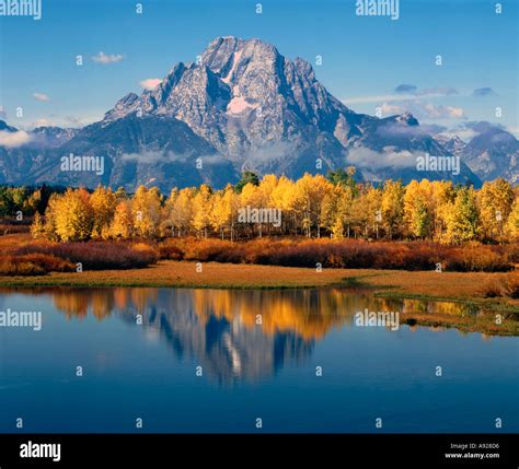 Grand Teton National Park In Wyoming Showing The Oxbow Bend Of The