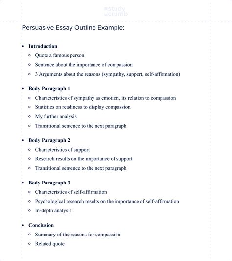 Persuasive Essay Outline Tips And Examples Studycrumb