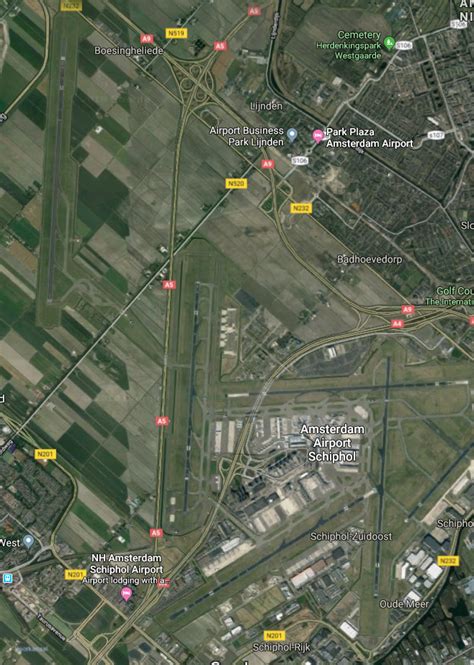 Amsterdam Schiphol Airport Runway Map
