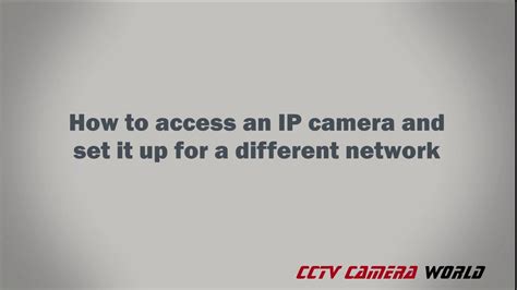 How To Set Up An IP Camera On A Network YouTube