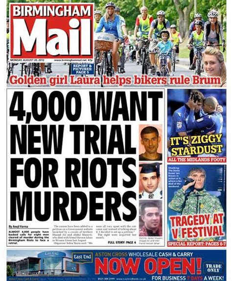 Birmingham Mail Front Page The Headlines On Monday August Birmingham Live