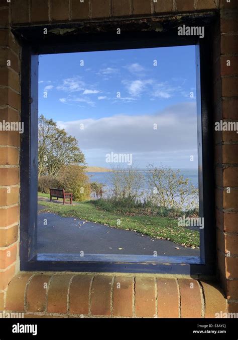 Sea View Through A Window Frame Stock Photo Alamy