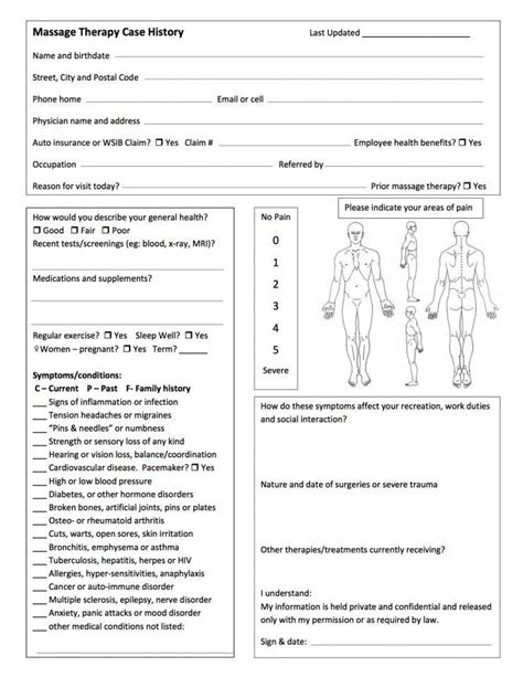 20 Massage Therapy Treatment Plan Template