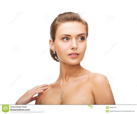 Woman Wearing Shiny Diamond Earrings Women Wear Diamond Earrings Women