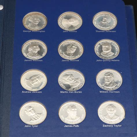Franklin Mint Presidential Commemorative Silver Medals Set Ebth