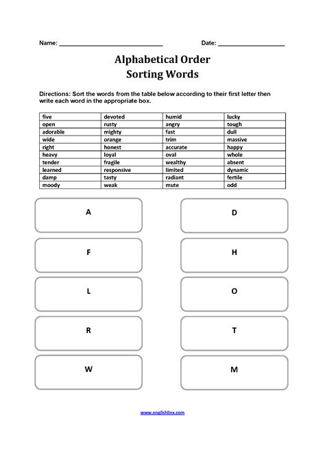 Alphabet Worksheets Alphabetical Order Worksheets