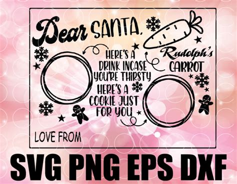 Dear Santa Cookies And Milk SVG Cutting File | Christmas Tray svg For