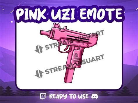 Pink Uzi Submachine Gun Emote For Gamers Streamersvisuals