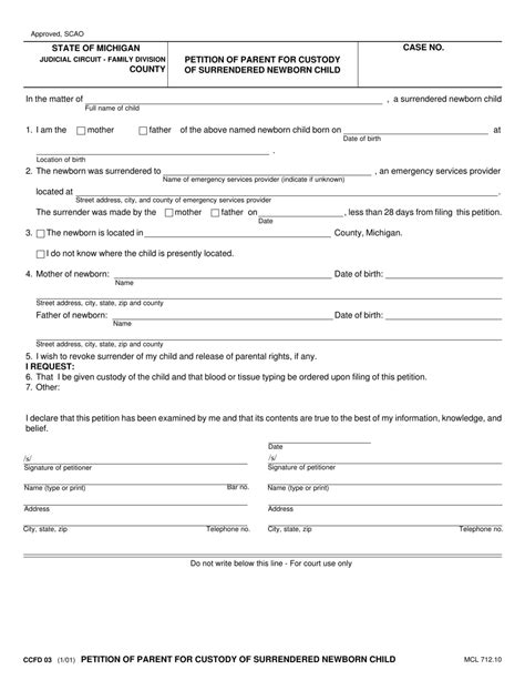 Form Ccfd03 Fill Out Sign Online And Download Fillable Pdf Michigan
