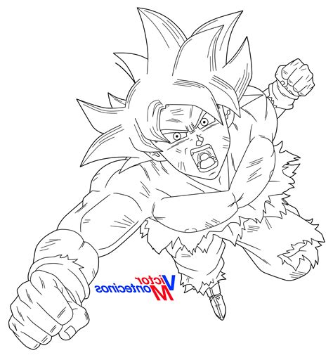 Ultra Instinct Goku Lineart By Victormontecinos On Deviantart How To Draw Ultra Instinct Goku