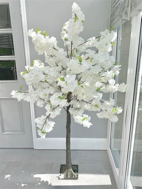 2 X Beautiful Ivory Artificial Cherry Blossom Tree 150cm Height