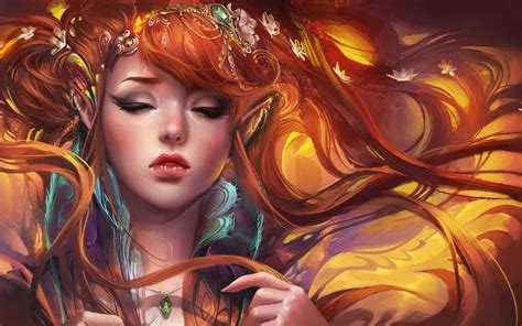 Fantasy Art Women Redhead Elves Wallpapers Hd Desktop And Mobile Backgrounds