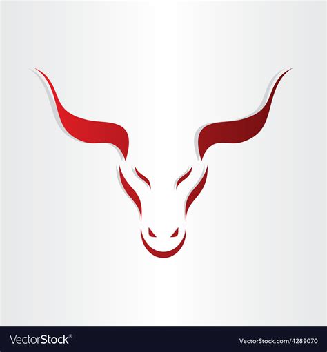 Stylized Symbol Red Bull Icon Design Royalty Free Vector