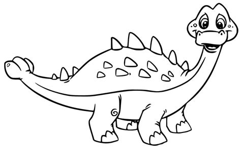Dinosaur Cartoon Ankylosaurus Coloring Page Printable Images And The