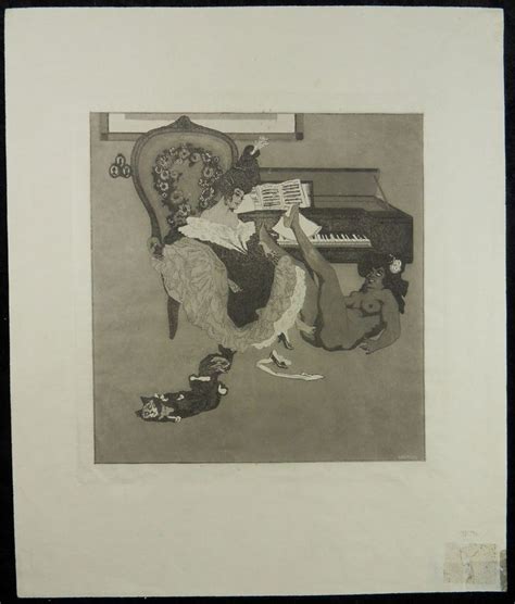 Decadent Lesbian Erotic Art Nouveau Etching Franz Von Bayros 1907 Piano Teacher Ebay