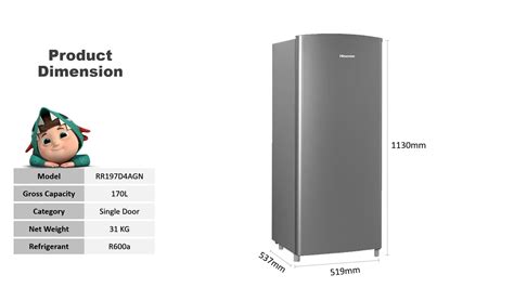Update mei 2021 ✅ daftar harga kulkas 2 pintu terbaru. Hisense RR197D4AGN Single Door Refrigerator 170L (Net 150L ...