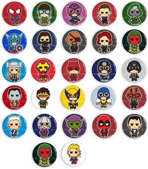 Custom Recreation Marvel Super Hero The Avengers Badge Pin Button