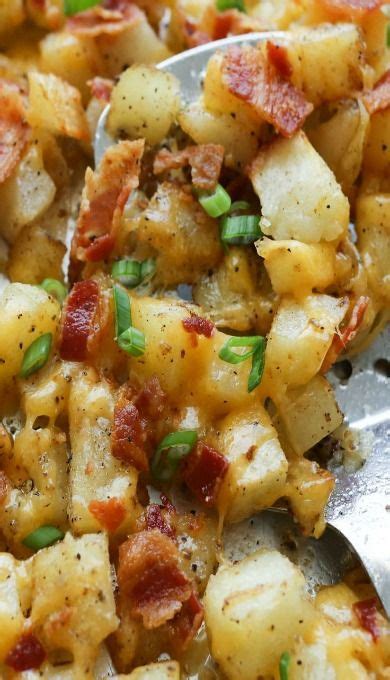 Crispy Cheese And Bacon Potatoes Recipes Vegetable Dishes Cooking
