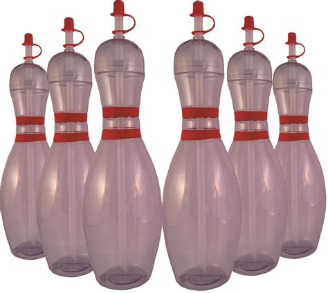 Large Bowling Pin Water Bottles 6 Pack Clear Sierra Novelty Bowling Stuff
