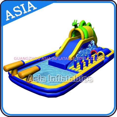 Outdoor Inflatable Water Park Slide With Swimming Pool Inflatable Aviva Water Park