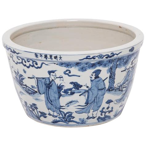 A Massive Blue And White Chinese Porcelain Dragon Bowl At 1stdibs