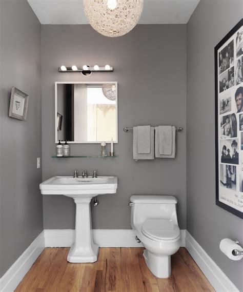 Gray Powder Room Contemporary Bathroom Skonahem