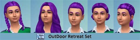 Mod The Sims Hairstyle Set In Purple By Wendy35pearly Sims 4 Hairs