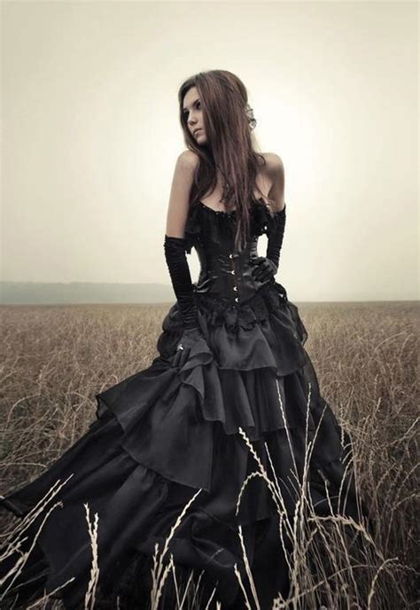 sweetheart gothic victorian wedding dresses long open back satin tiered black ball gowns bridal