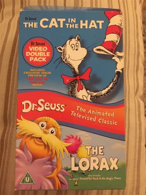 DR SEUSS THE Cat In The Hat Video And The Lorax Video VHS Double Tape