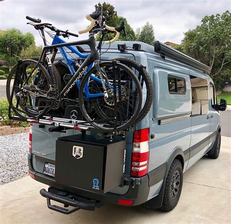 Bike Carrier With Cargo Box Option — Owl Van Engineering Sprinter