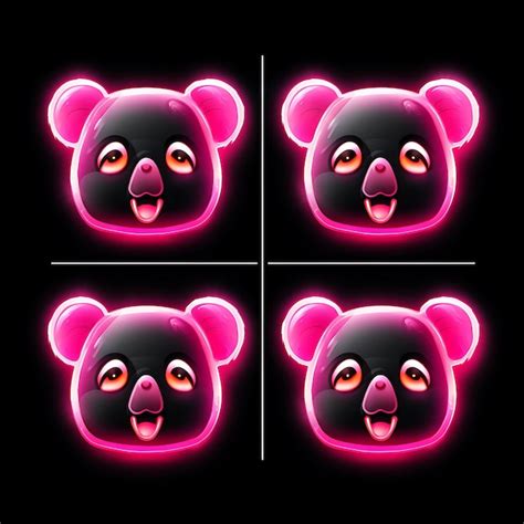 Premium Ai Image Neon Design Of Koala Face Icon Emoji With Cuddly