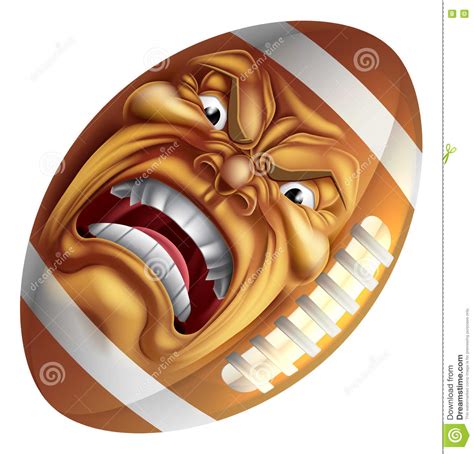 Angry American Football Ball Sports Cartoon Mascot Stock