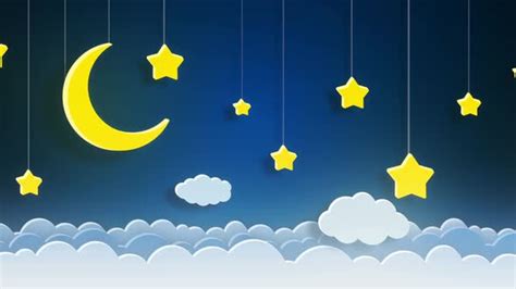 Cartoon Stars Night And Clouds Background Motion Graphics Videohive
