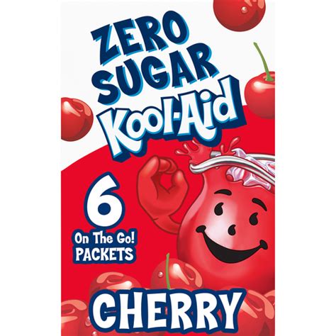 Kool Aid Cherry Zero Sugar Artificially Flavored Powdered Soft Drink Mix 6 Ct On The Go Packets