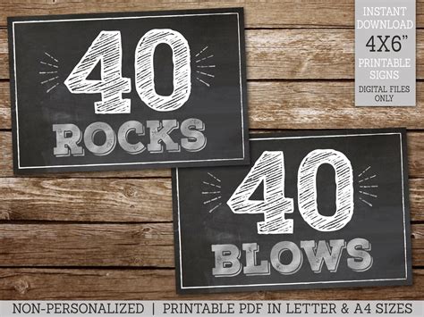 40th Birthday Signs 40 Sucks 40 Rocks 40 Blows 40 Can Kiss Etsy