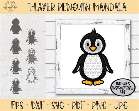 Download 3D Penguin Mandala SVG Layered Mandala SVG Penguin Mandala | Etsy in 2021 | Mandala svg, Mandala ...