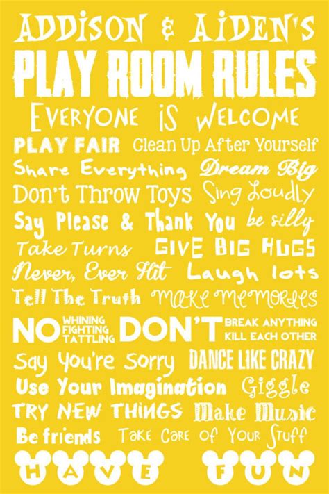 Playroom Rules Sign Playroom Decor Playroom Wall Art Etsy