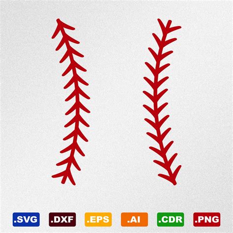 Baseball Stitches Svg Dxf Eps Ai Cdr Vector Files For Etsy
