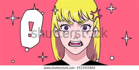Angry Anime Girl Shouting Cartoon Character Stock Vector Royalty Free