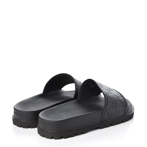 Gucci Mens Guccissima Slide Sandals 5 Black 307709